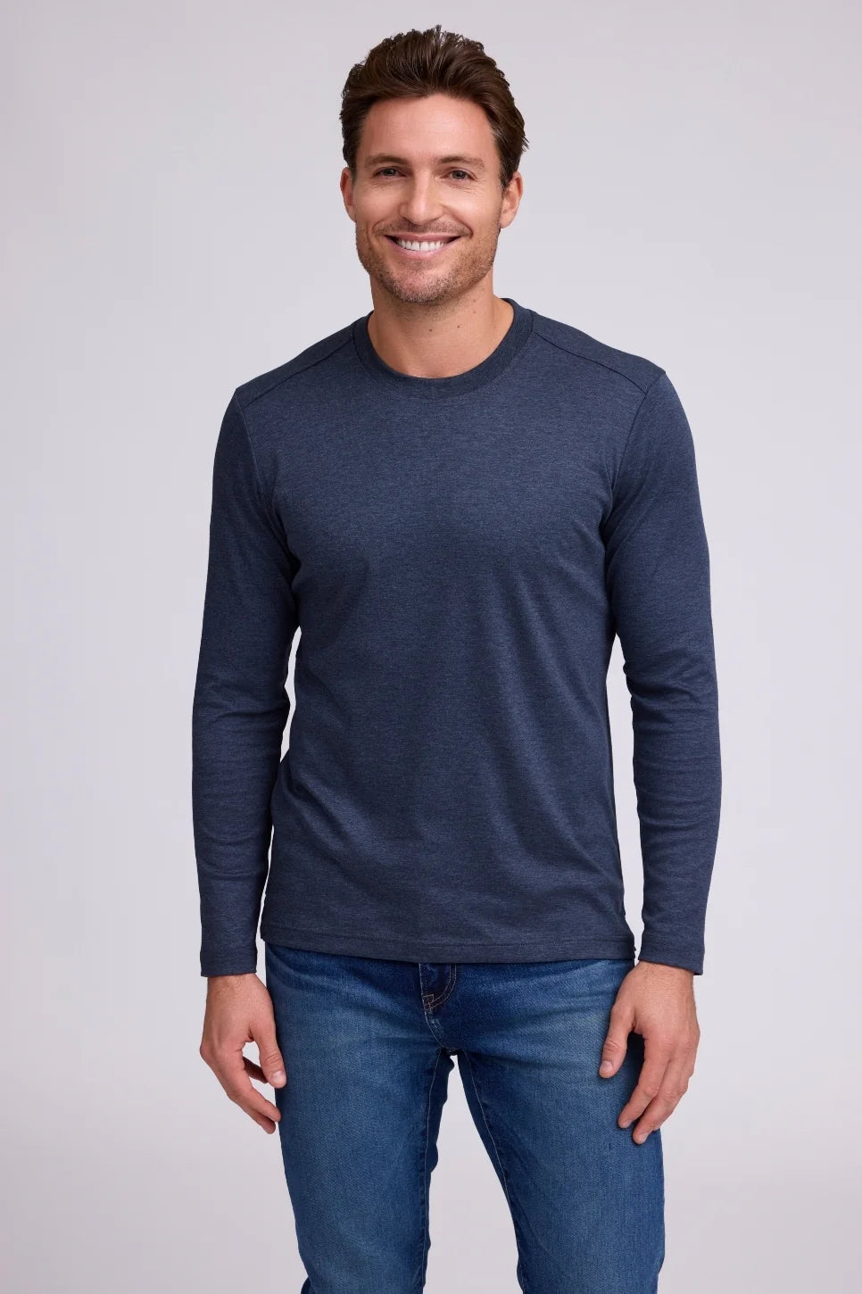 Raffi Aqua Cotton Long Sleeve Crew