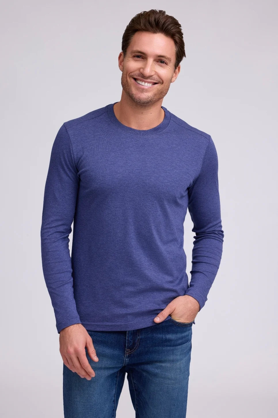 Raffi Aqua Cotton Long Sleeve Crew