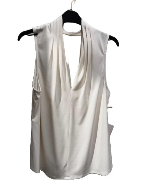 Buy ivory Iris Setlakwe Matte Jersey Sleeveless Pleated V-Neck Top