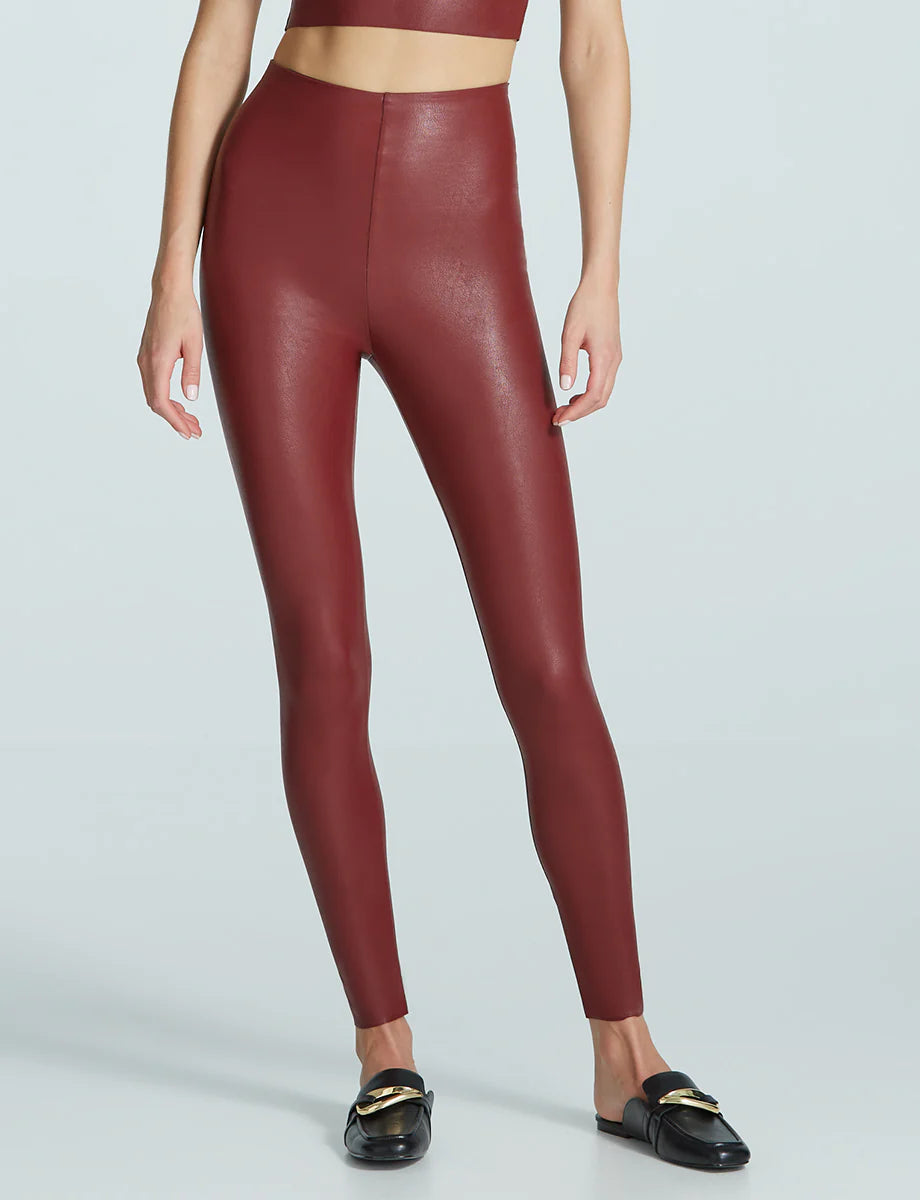 Buy garnet Commando Faux Leather Legging with Perfect Control