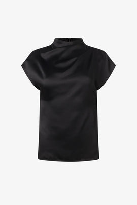 Iris Setlakwe Satin Draped Neck Line Top