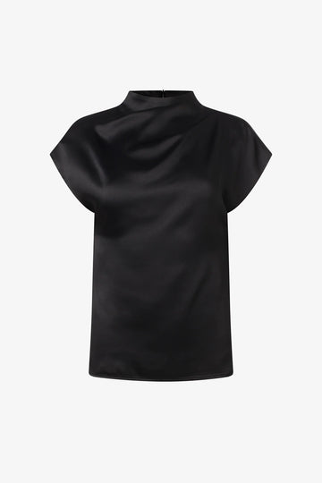 Iris Setlakwe Satin Draped Neck Line Top