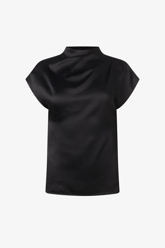 Iris Setlakwe Satin Draped Neck Line Top