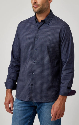 Stone Rose Woven Printed LS Shirt