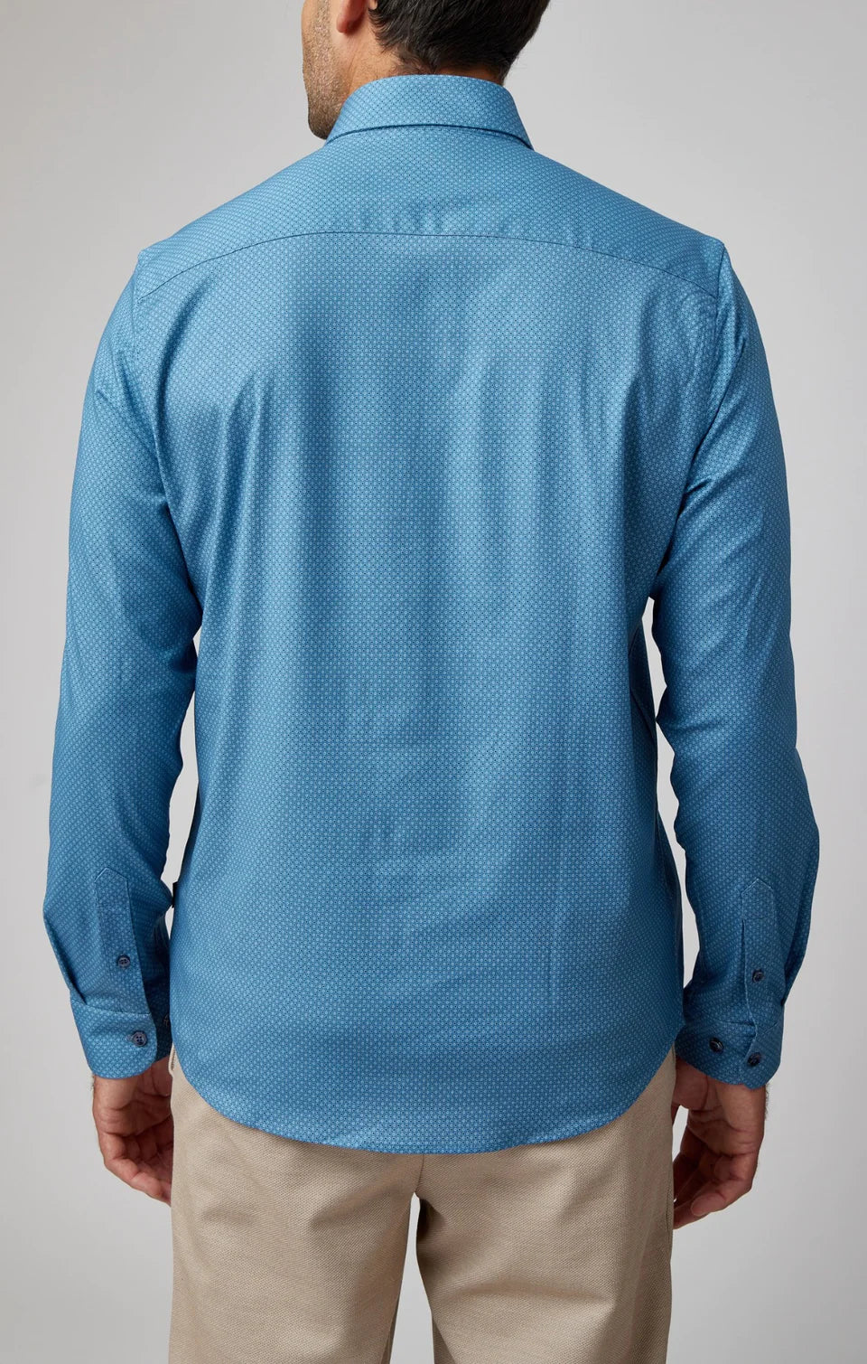 Stone Rose Slate Blue Micro Accent Dot Print Shirt