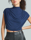 Commando Butter Draped Mock Short Sleeve Crop-3