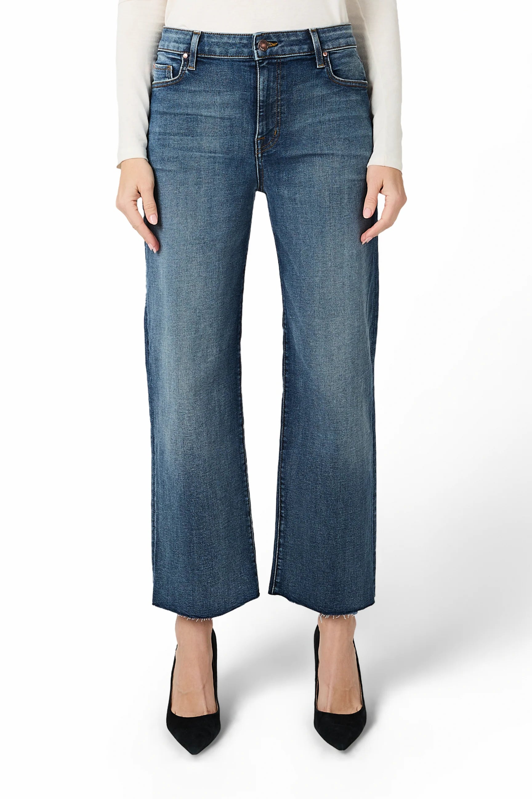 Fidelity Hyacinth High Wide Crop Women's Denim