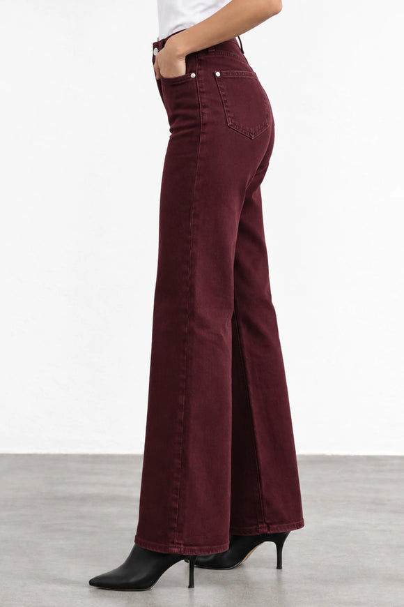 Fidelity Katie High Rise Trouser Performance Stretch - Bordeaux