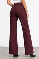 Fidelity Katie High Rise Trouser Performance Stretch - Bordeaux-2