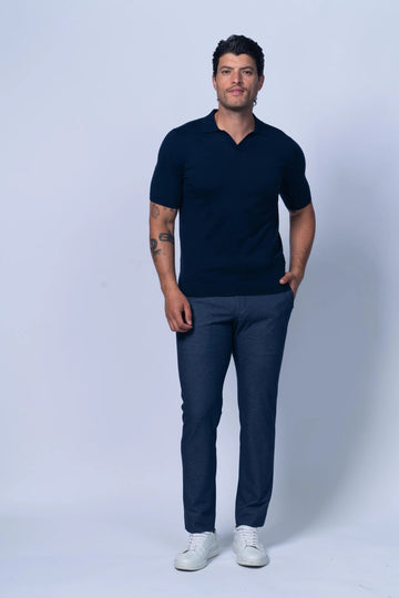 Buy navy 7 Downie Verona Johny Collar Polo