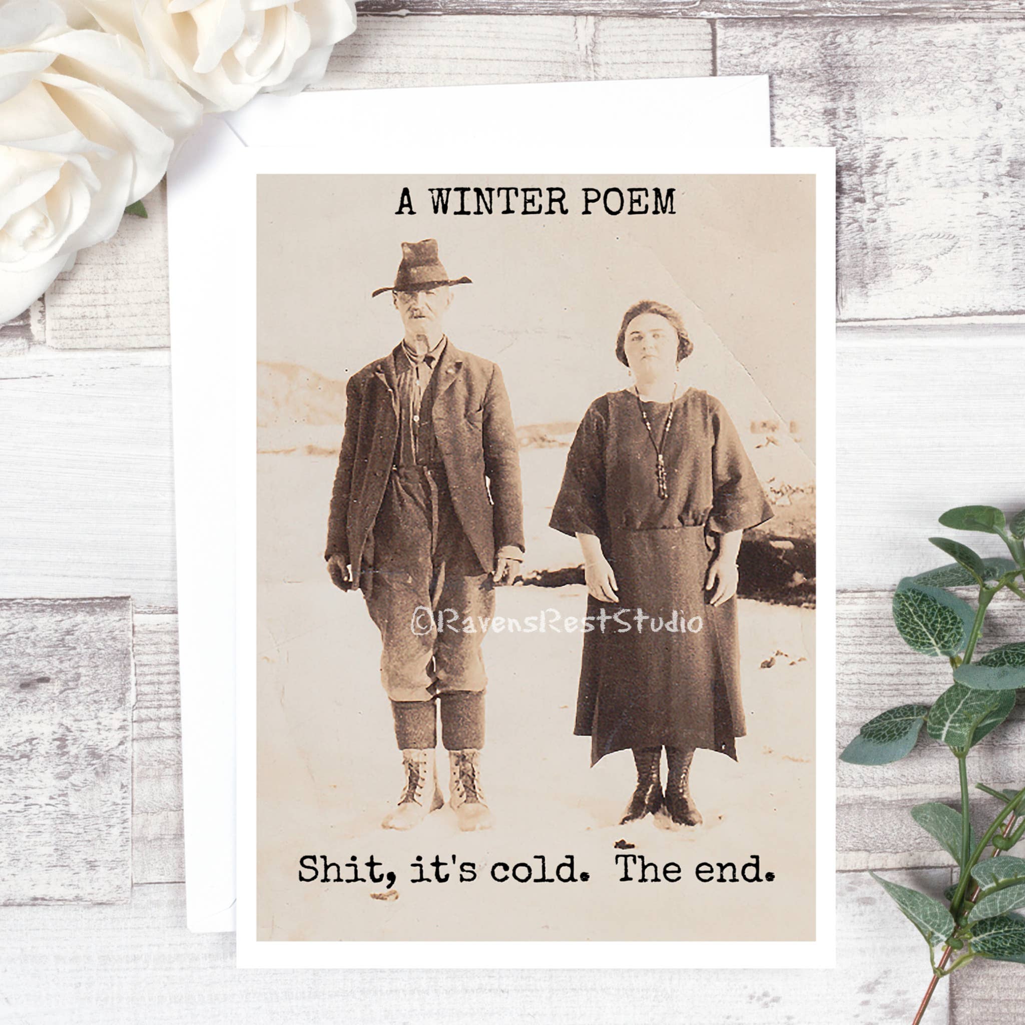 A WINTER POEM. Shit, It's Cold. The End. Christmas Card. - 0