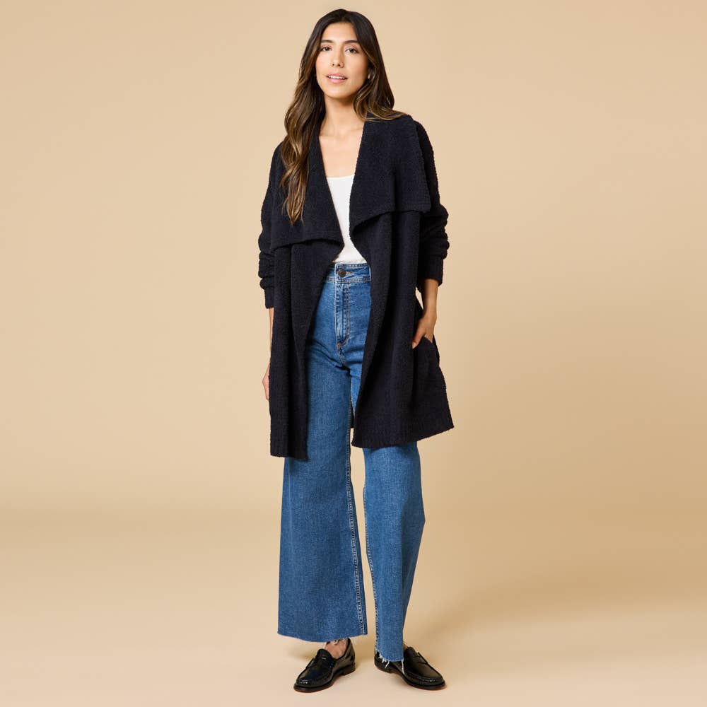 Ultra-Marshmallow Wrap Cardigan with Exaggerated Collar - ARRIVING SOON - 0