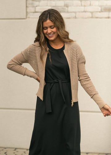 Inherit Tate Crochet Open Knit Cardigan - 0