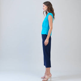 Clara Sunwoo Draped V-Neck Ruched Soft Knit Sleeveless Top - 0