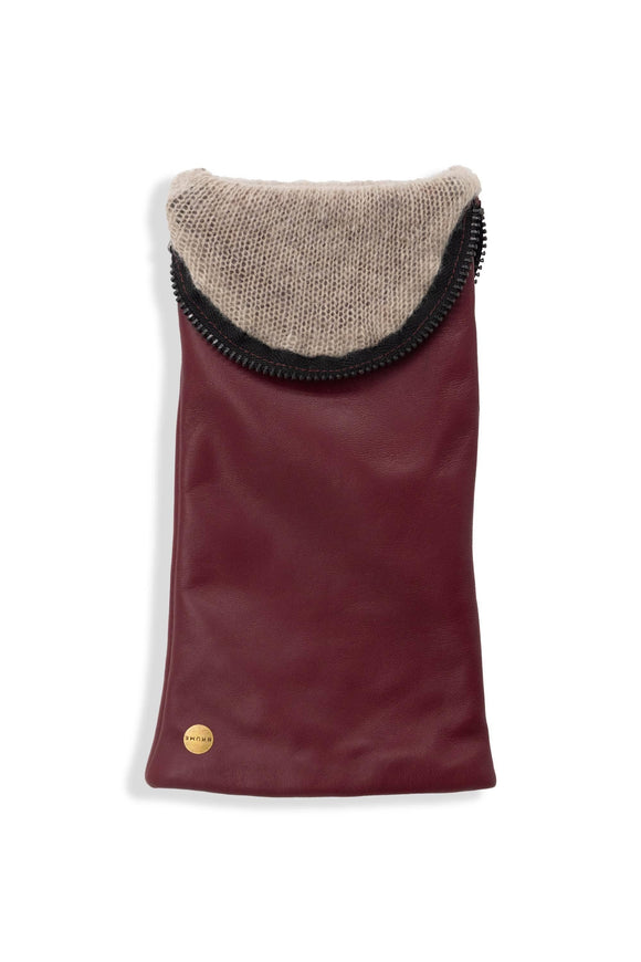 Sydney Cashmere Lined Convertible Leather Mittens - Women