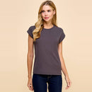 Les Amis Basic Solid Ribbed Top - ARRIVING SOON-2