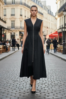 Two Way Zip Up Midi Dress-4