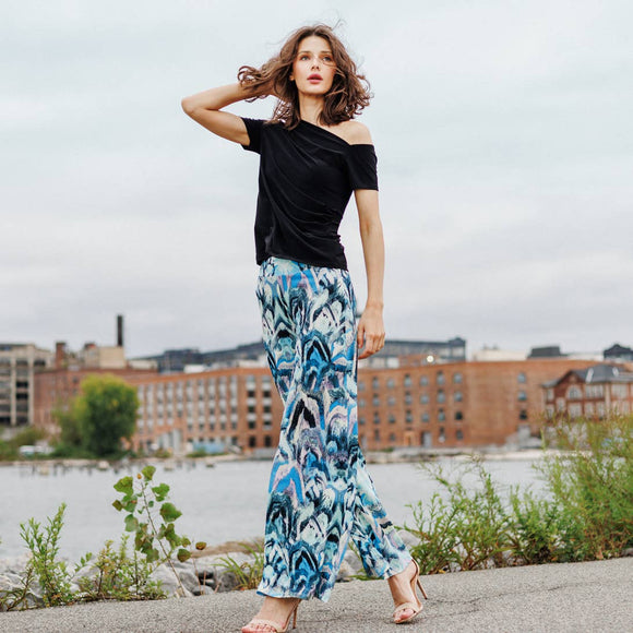 Clara Sunwoo Angular Drape Neck Off Shoulder Top