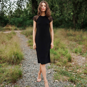 Clara Sunwoo Mesh Cap Sleeve Midi Dress - 0