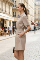Short Sleeve Zip Up Dress-3