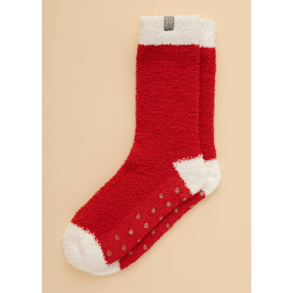 Softies Cozy Marshmallow Crew Socks with Grippers for Women