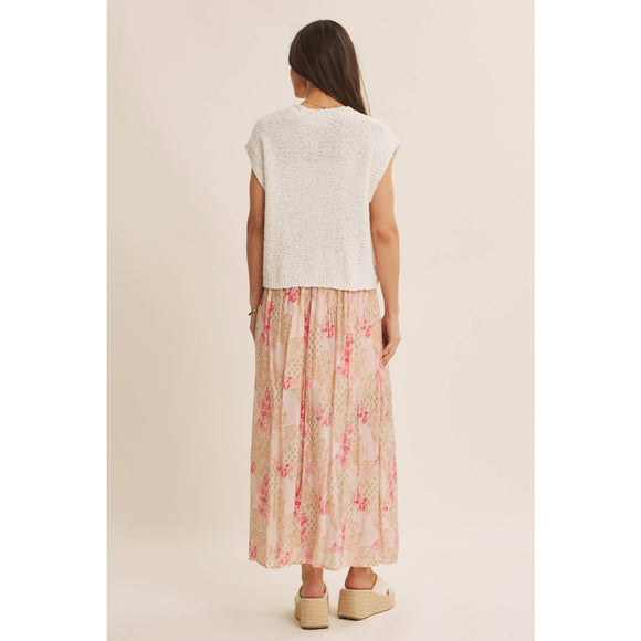 Textured Cotton Sleeveless Sweater Top