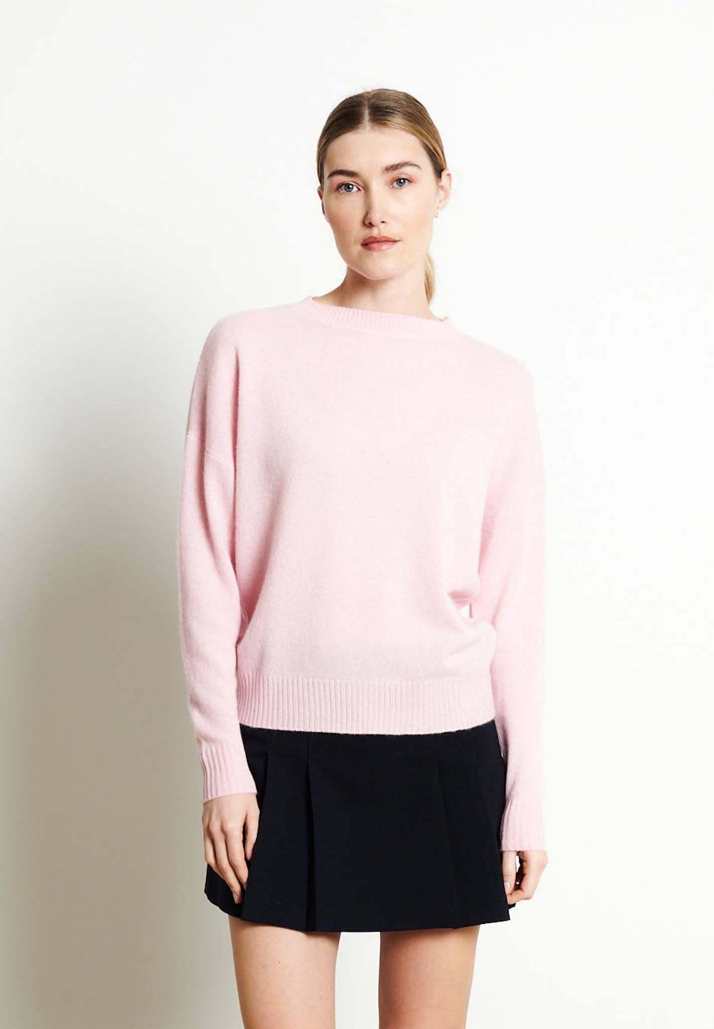 Studio Cashmere RIA 2 Baby pink oversized cashmere crew neck sweater