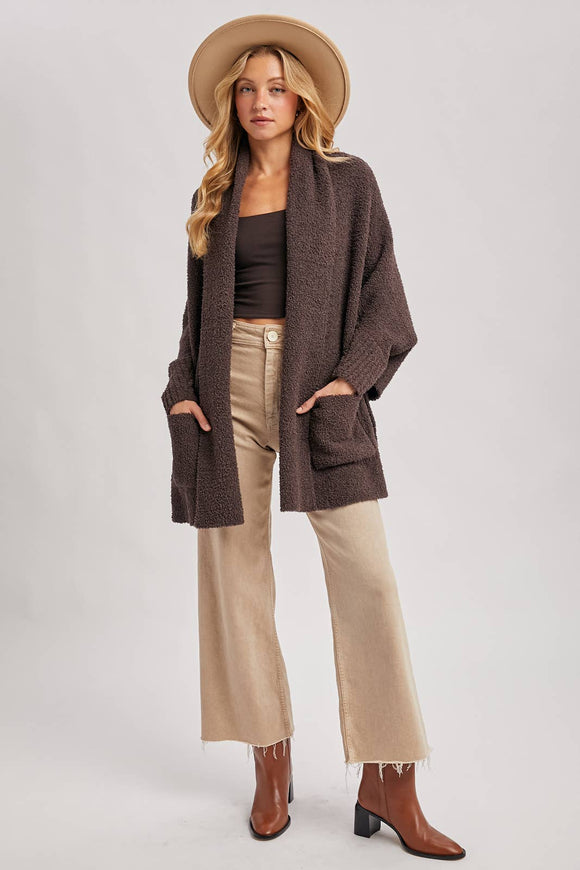 Plush Boucle Open-Front Cardigan Wrap - ARRIVING SOON