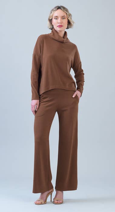 Clara Sunwoo Ultra Soft Travel Knit Turtleneck with Tipped Hem