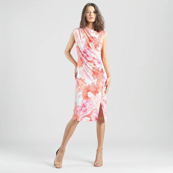Clara Sunwoo Side Slit Midi Dress - Sunset Petals