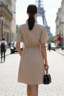 Short Sleeve Zip Up Dress-4