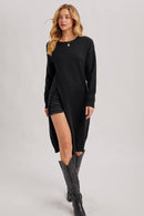 High Slit Longline Pullover-10