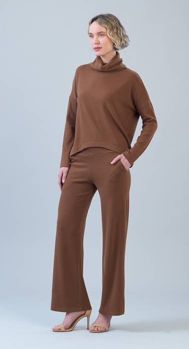 Clara Sunwoo Ultra Soft Travel Knit Turtleneck with Tipped Hem