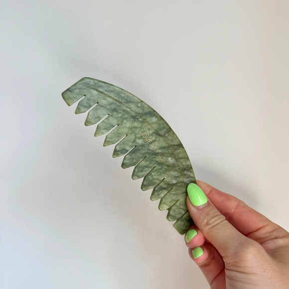 Jade Gua Sha Comb for Scalp and Neck