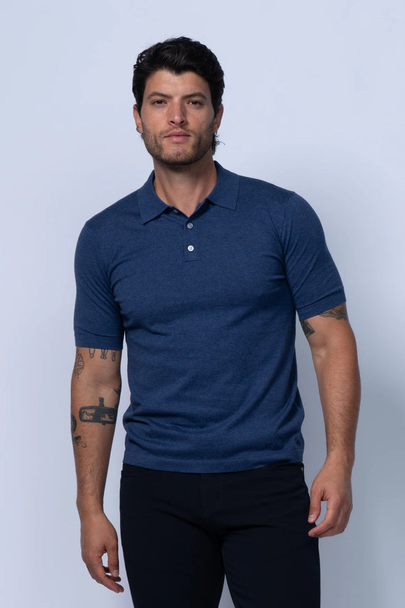 7 Downie Bergamo 3 Button Fine Cotton Polo