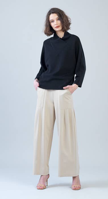Clara Sunwoo Ribbed Crossover Petalneck Sweater