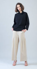 Clara Sunwoo Ribbed Crossover Petalneck Sweater-5