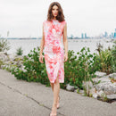 Clara Sunwoo Side Slit Midi Dress - Sunset Petals-5