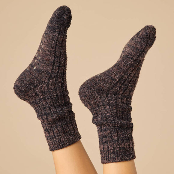 Softies Cozy Marshmallow Crew Socks with Grippers for Women