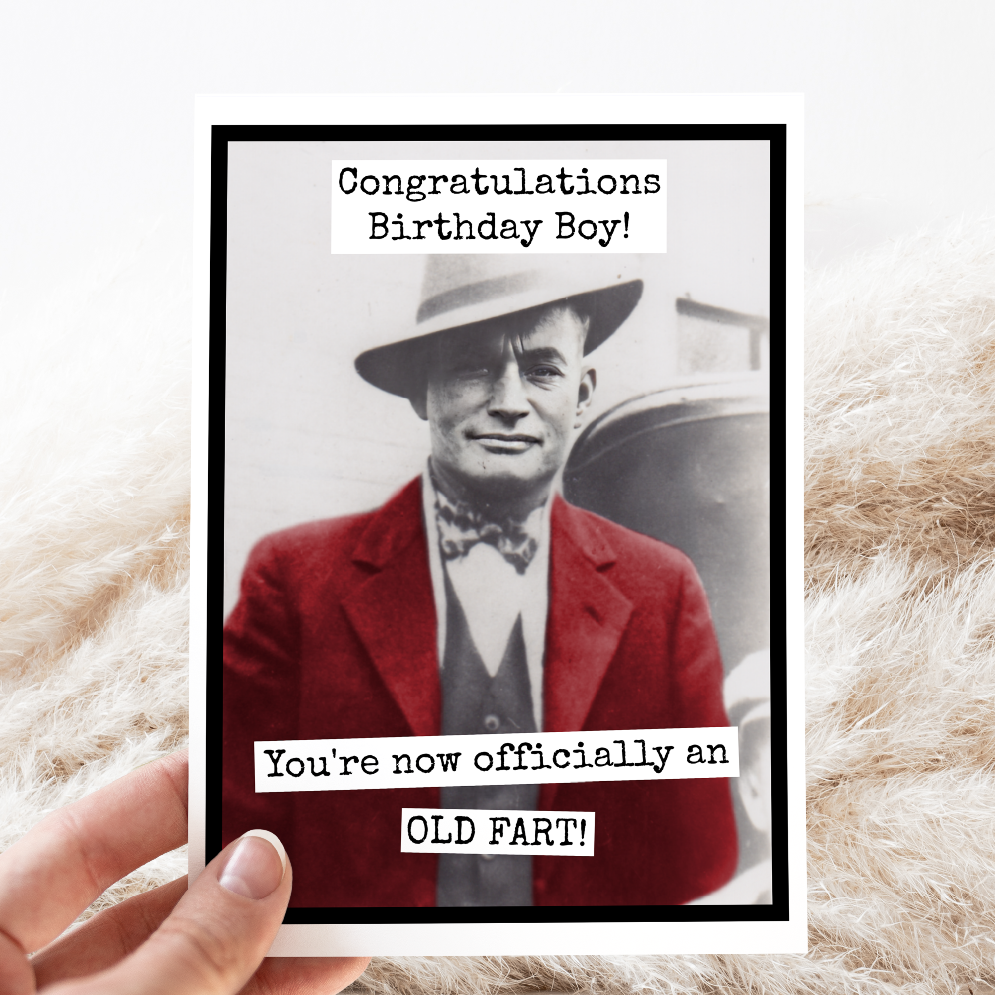 Congratulations Birthday Boy... Vintage Man Greeting Card.