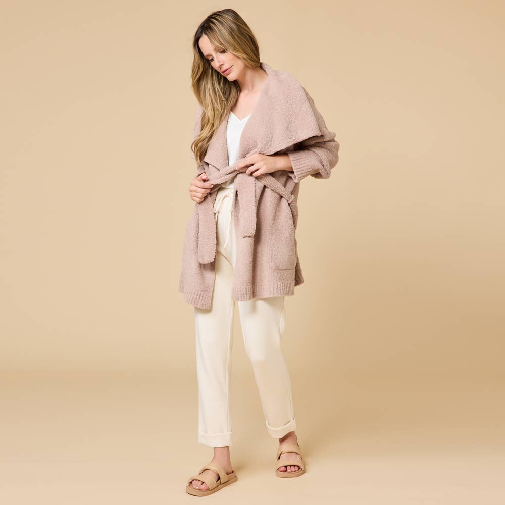 Ultra-Marshmallow Wrap Cardigan with Exaggerated Collar - ARRIVING SOON