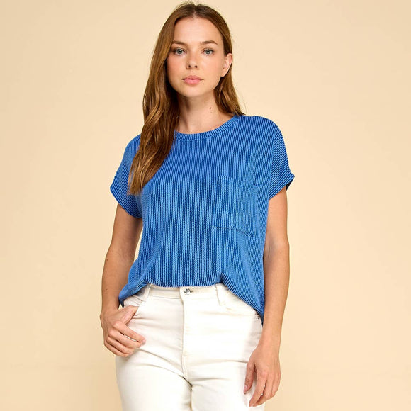 Solid Ribbed Top with Pockets - ARRIVING SOON