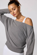Cozy Fleece Flashdance Sweatshirt - Htr Steel Grey-7