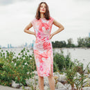 Clara Sunwoo Side Slit Midi Dress - Sunset Petals-2