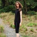 Clara Sunwoo Mesh Cap Sleeve Midi Dress-4