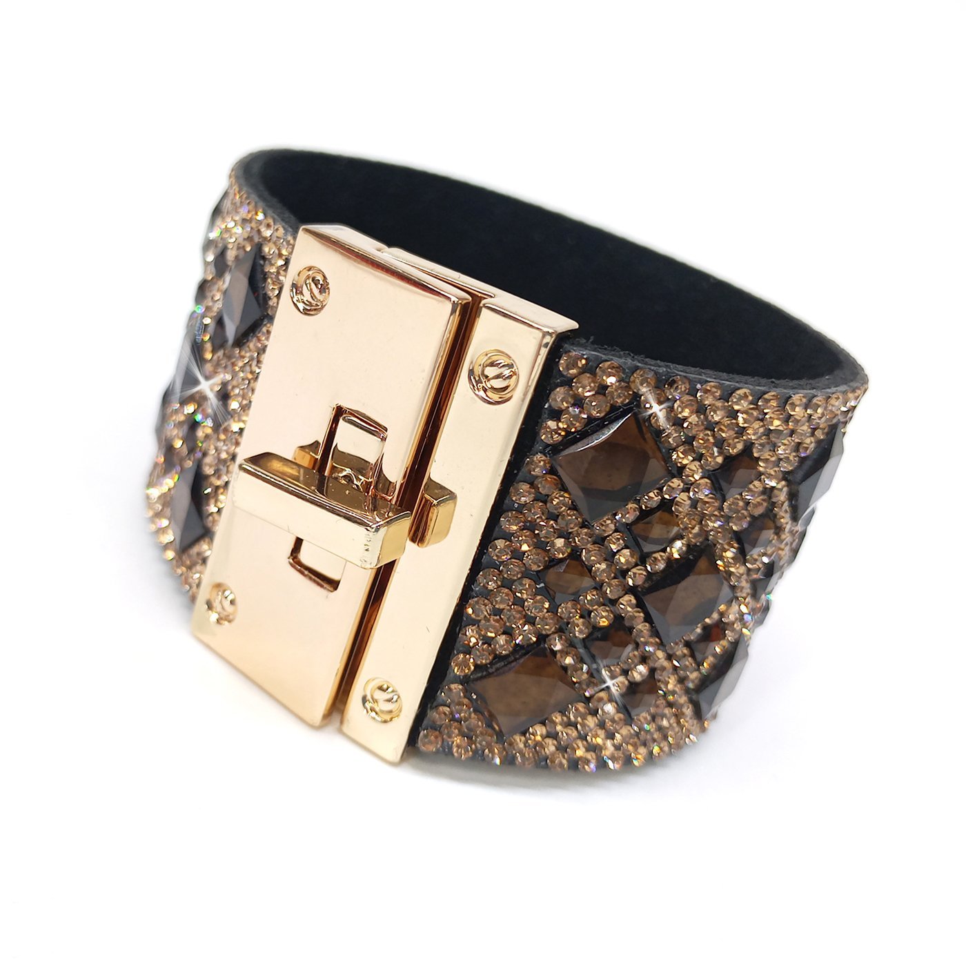 Chocolate Diamond Crystal Cuff Brown - My Filosophy