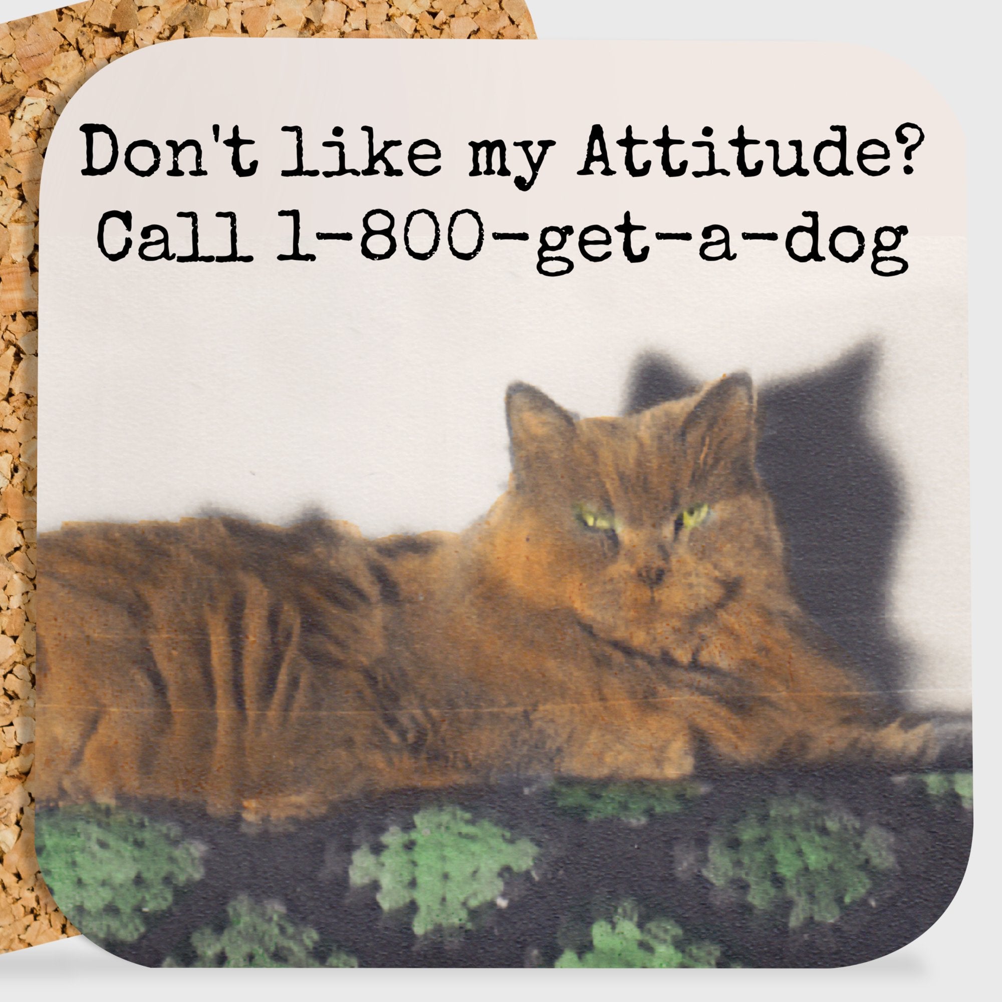 COASTER. Call 1-800-get-a-dog. Funny Vintage Cat Photo Gift. - My Filosophy