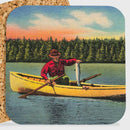 COASTER. Vintage Man Fishing On Lake. - My Filosophy