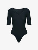 Commando Butter 3/4 Sleeve Deep V Bodysuit - My Filosophy