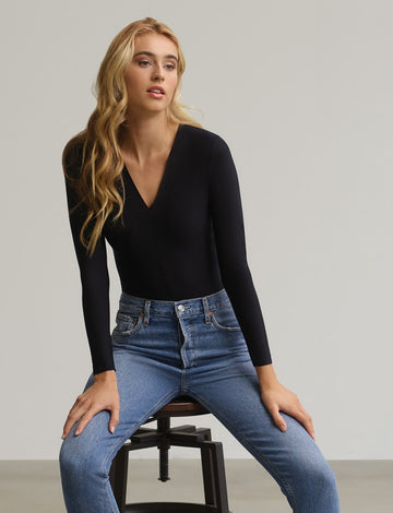 Commando Butter Long Sleeve V Neck Bodysuit - My Filosophy